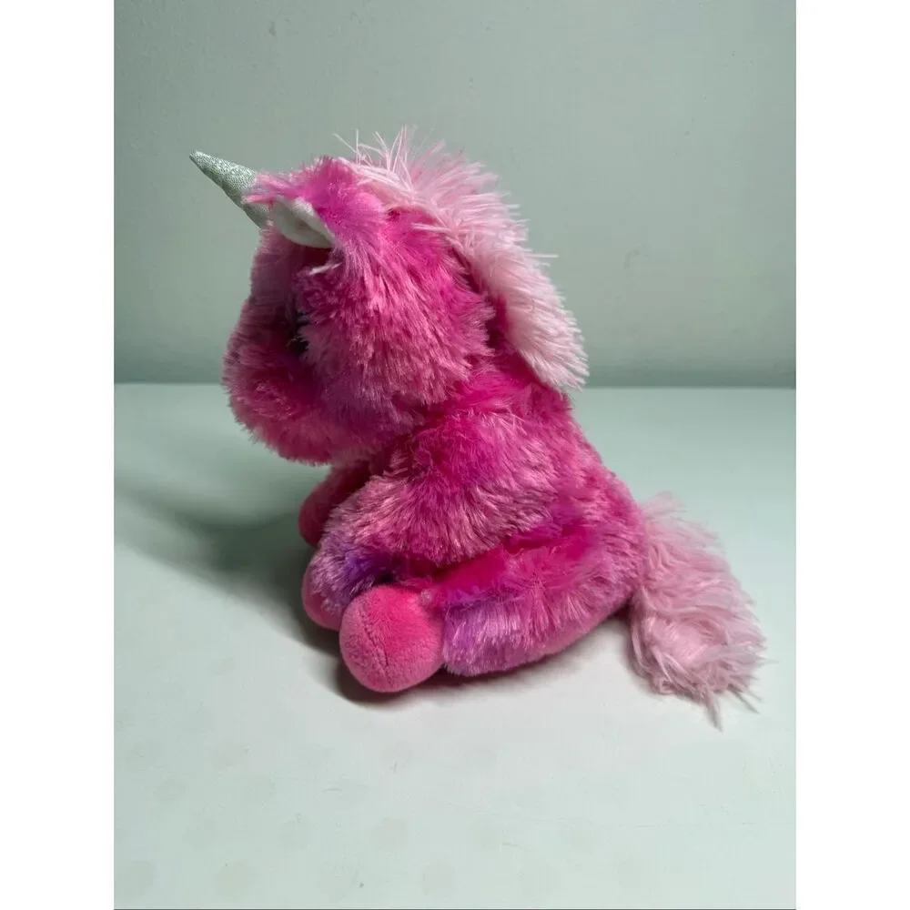 Spark Create Imagine Pink Unicorn Glitter Eyes Rainbow Stuffed Animal Plush 9”